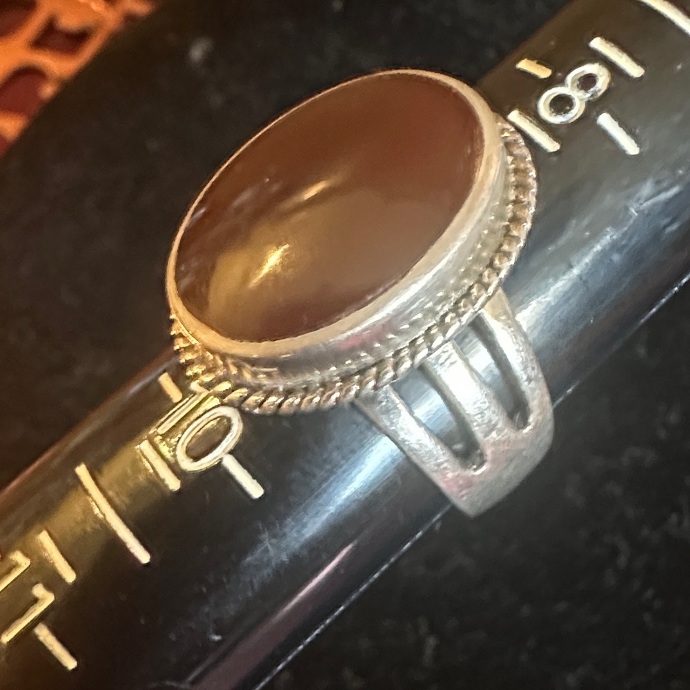 Vintage Sterling Silver Carnelian Ring